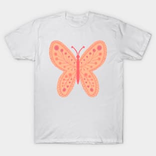 Fuzzy peach butterfly T-Shirt